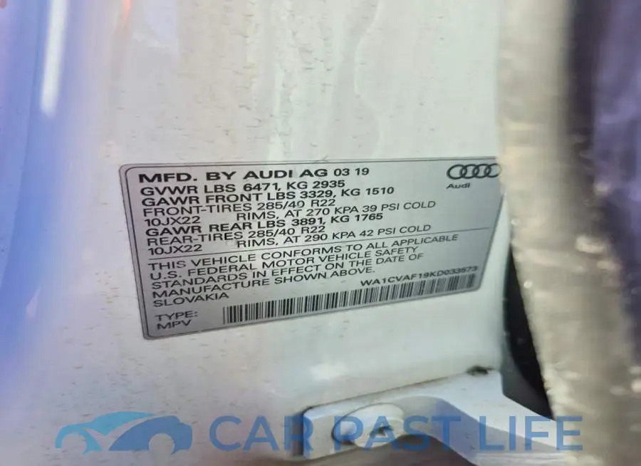 WA1CVAF19KD033573# 13