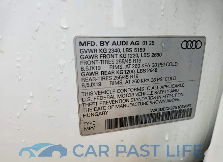 WA1DECF32S1039881# 13