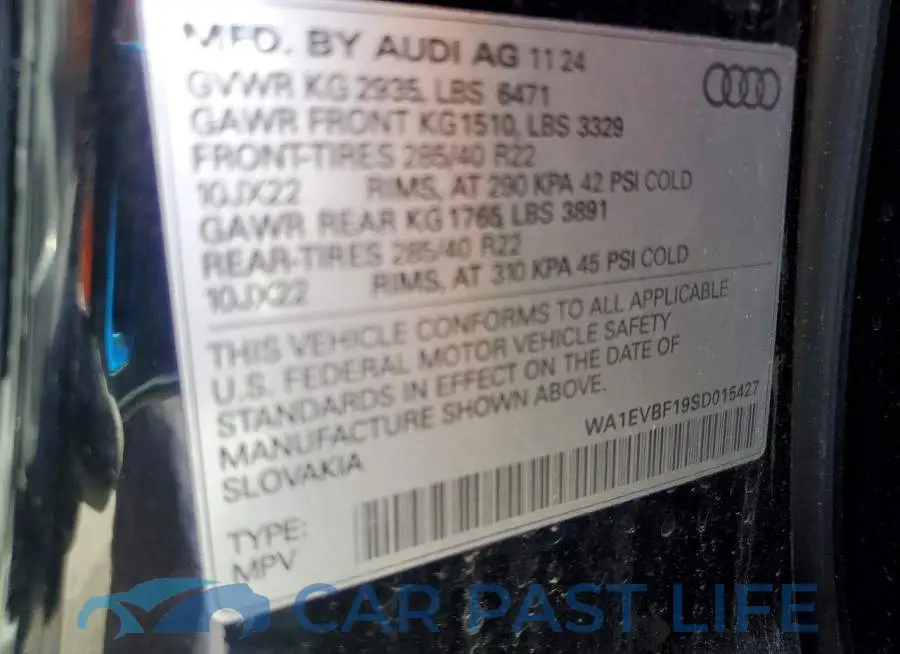 WA1EVBF19SD015427# 13