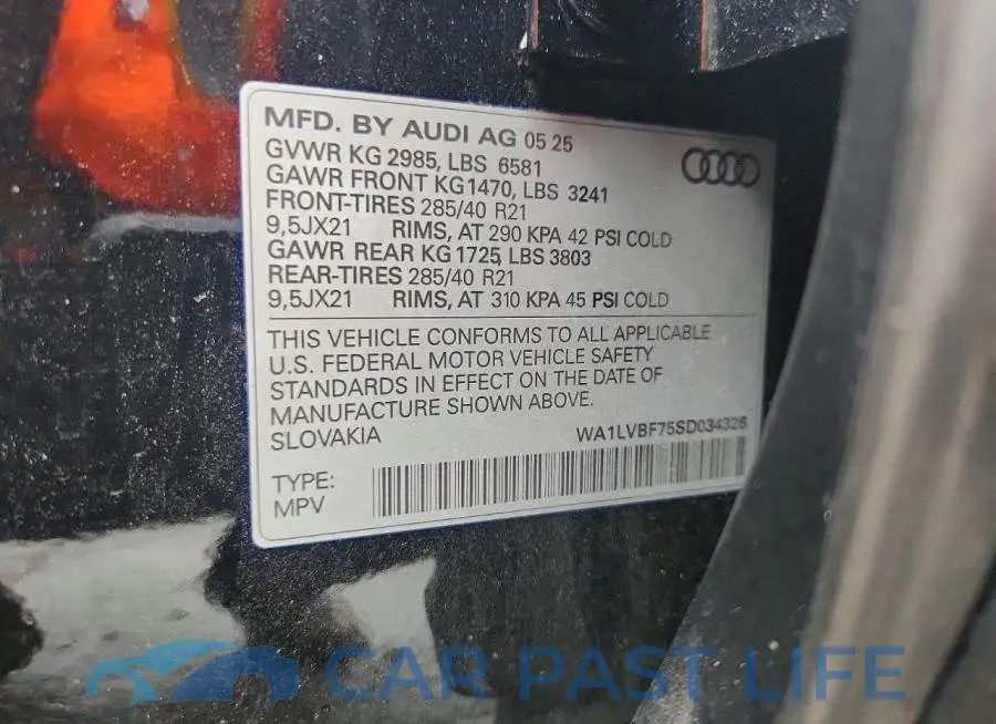 WA1LVBF75SD034326# 13