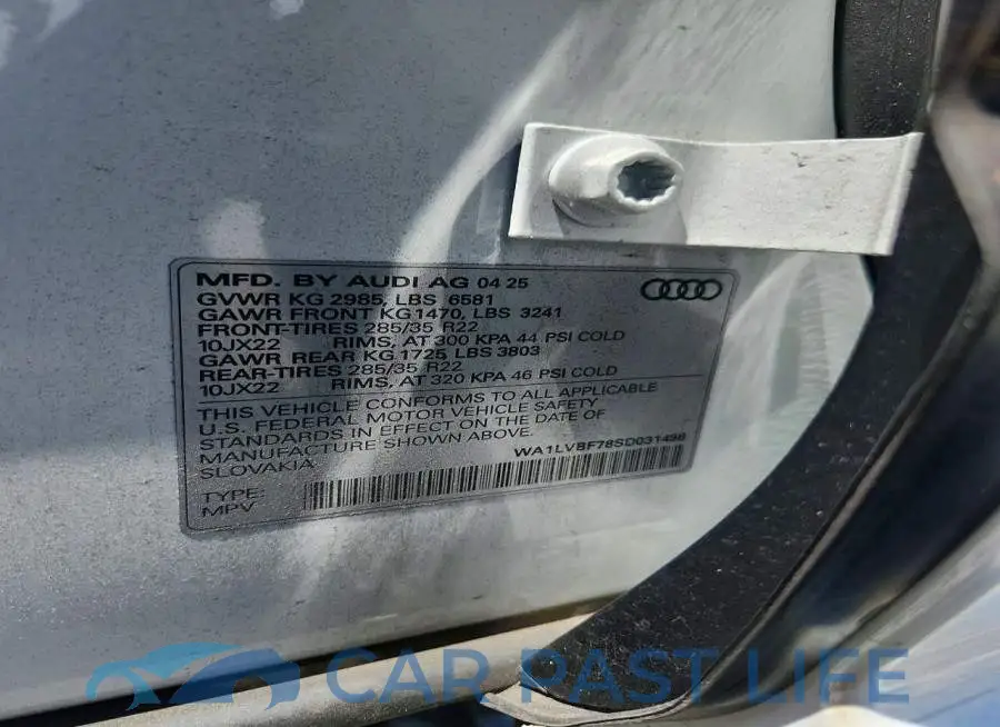 WA1LVBF78SD031498# 14