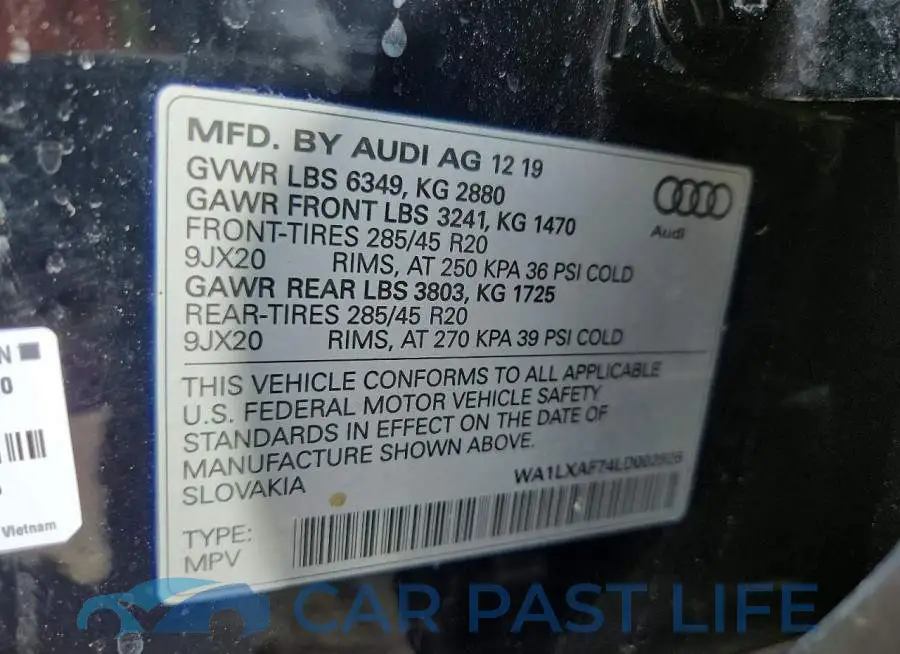 WA1LXAF74LD002926# 13