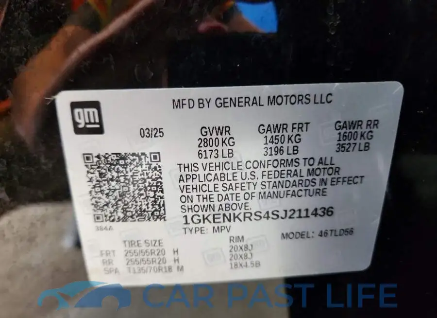 1GKENKRS4SJ211436# 13