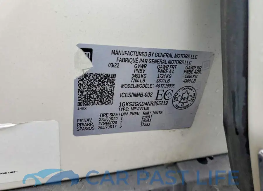 1GKS2GKD4NR255219# 13