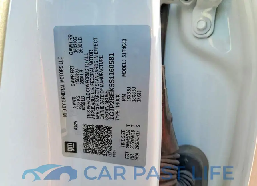 1GTP2BEK5S1160581# 12