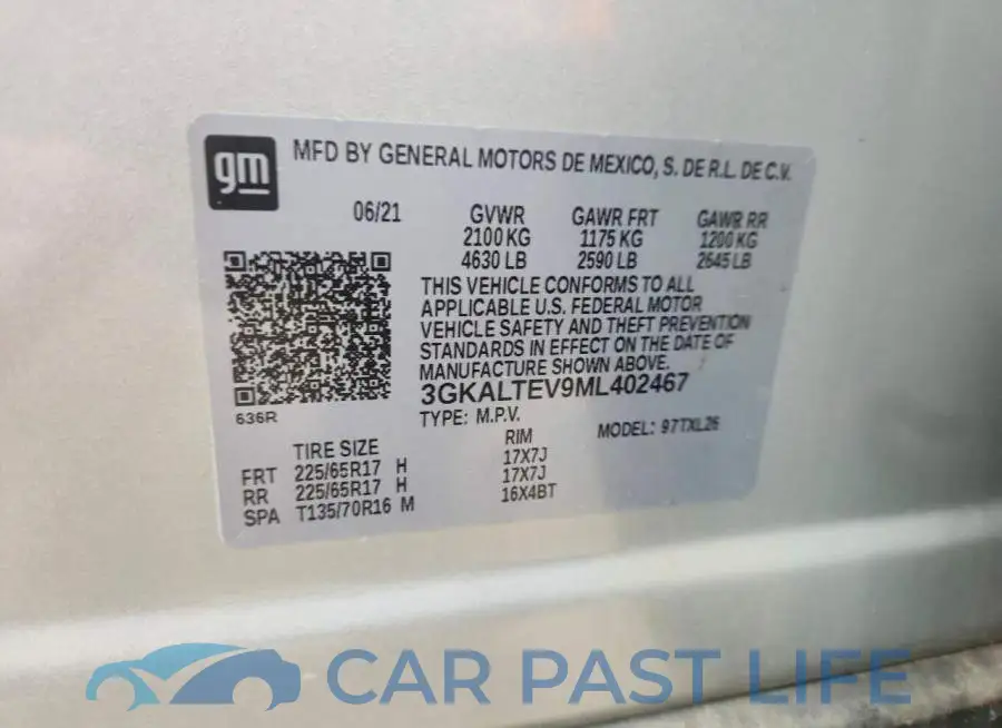 3GKALTEV9ML402467# 12