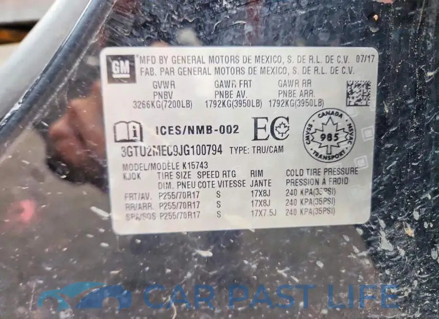 3GTU2MEC9JG100794# 13