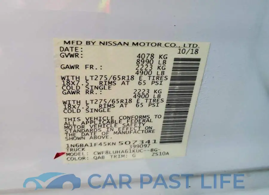 1N6BA1F45KN507341# 12