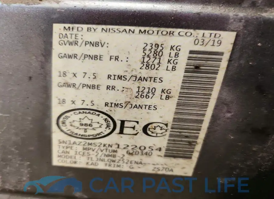 5N1AZ2MS2KN122054# 13