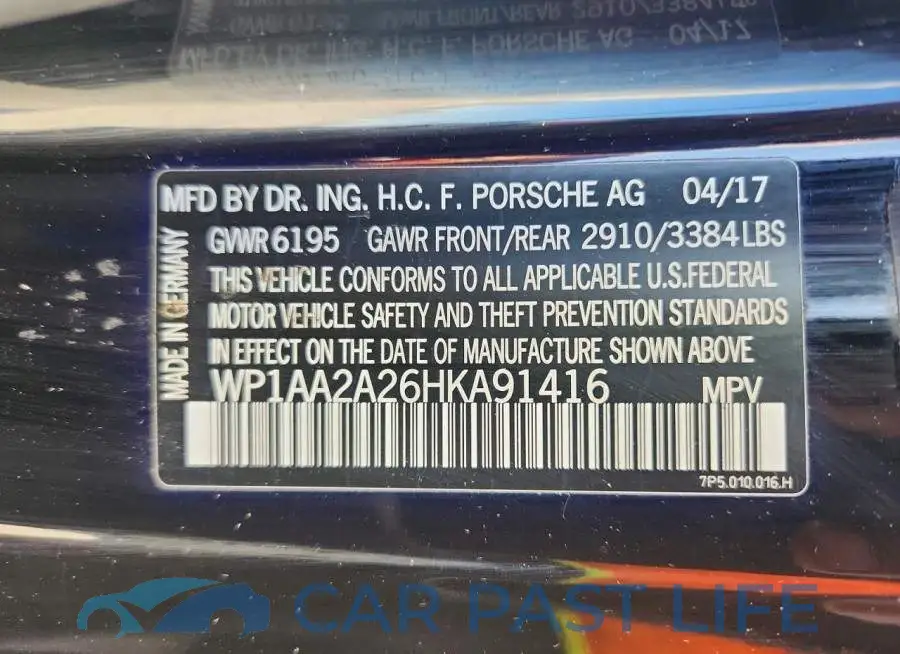 WP1AA2A26HKA91416# 12