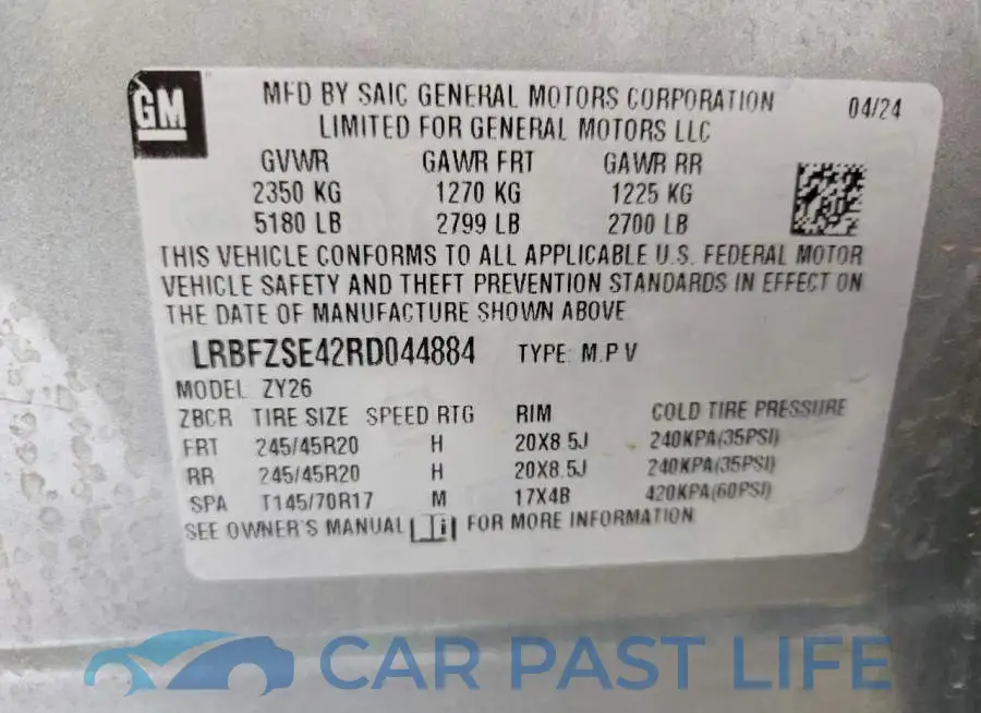 LRBFZSE42RD044884# 14