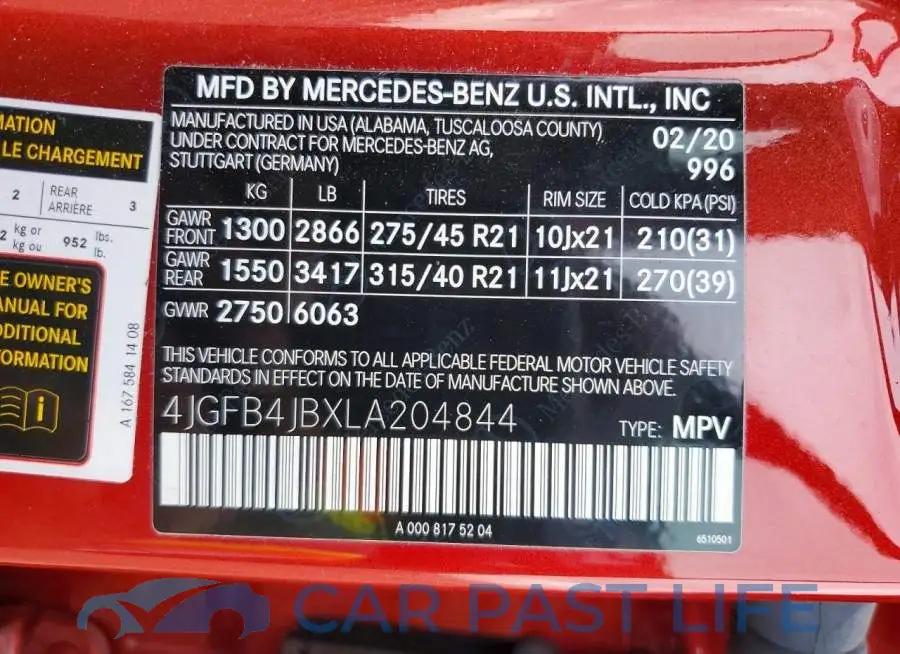 4JGFB4JBXLA204844# 13