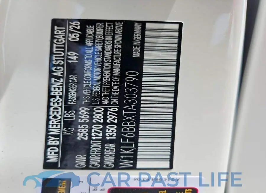 W1KLF6BBXTA303790# 12