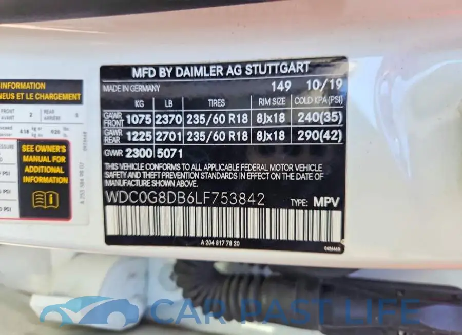 WDC0G8DB6LF753842# 12