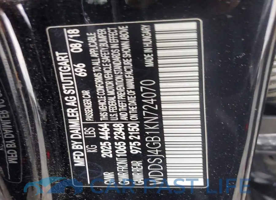 WDDSJ4GB1KN724070# 12
