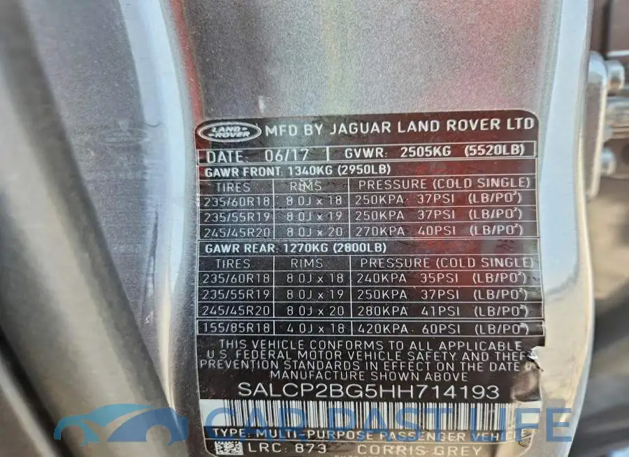 SALCP2BG5HH714193# 13