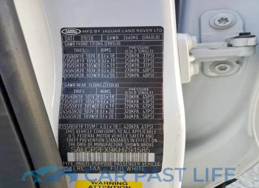 SALCP2FX9KH791585# 12