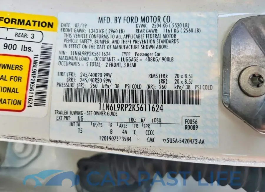 1LN6L9RP2K5611624# 12