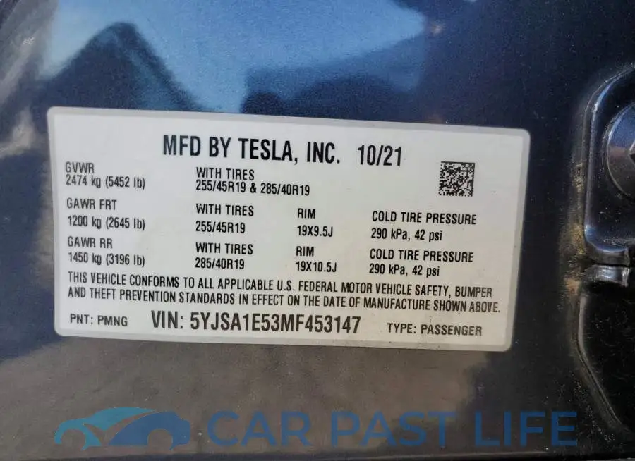 5YJSA1E53MF453147# 12