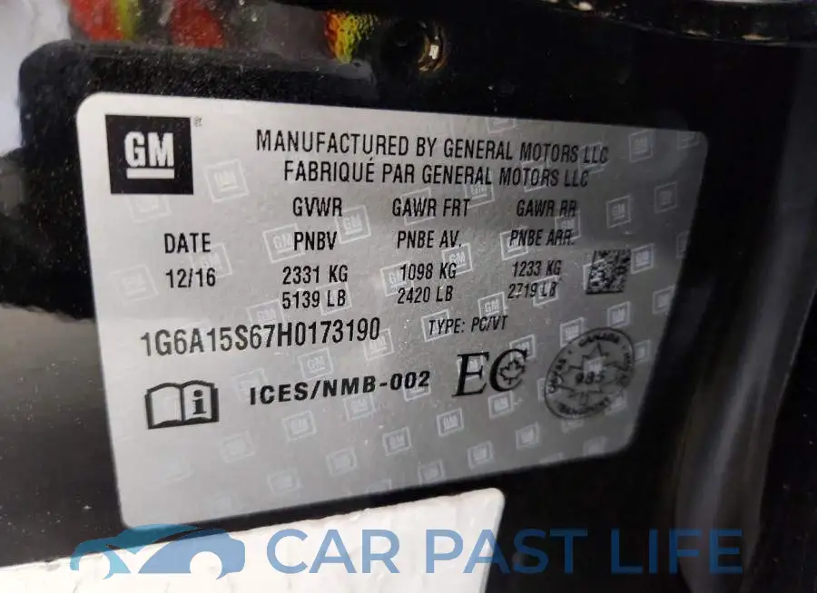 1G6A15S67H0173190# 12
