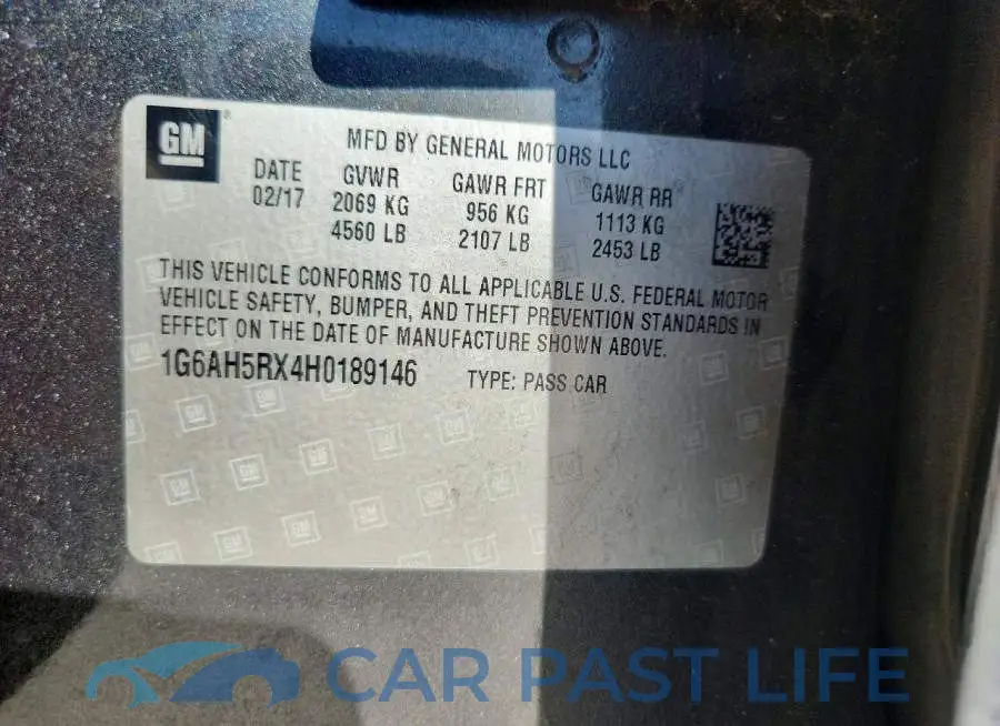 1G6AH5RX4H0189146# 12