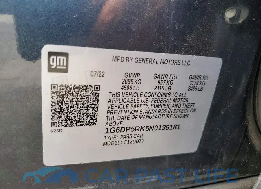 1G6DP5RK5N0136181# 12