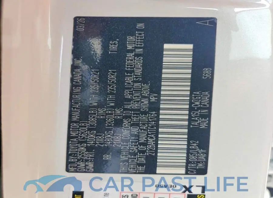 2T2BAMCA1TC141764# 13