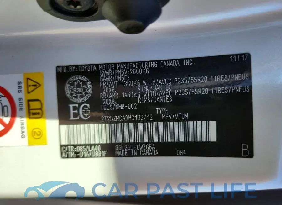 2T2BZMCA3HC132712# 14