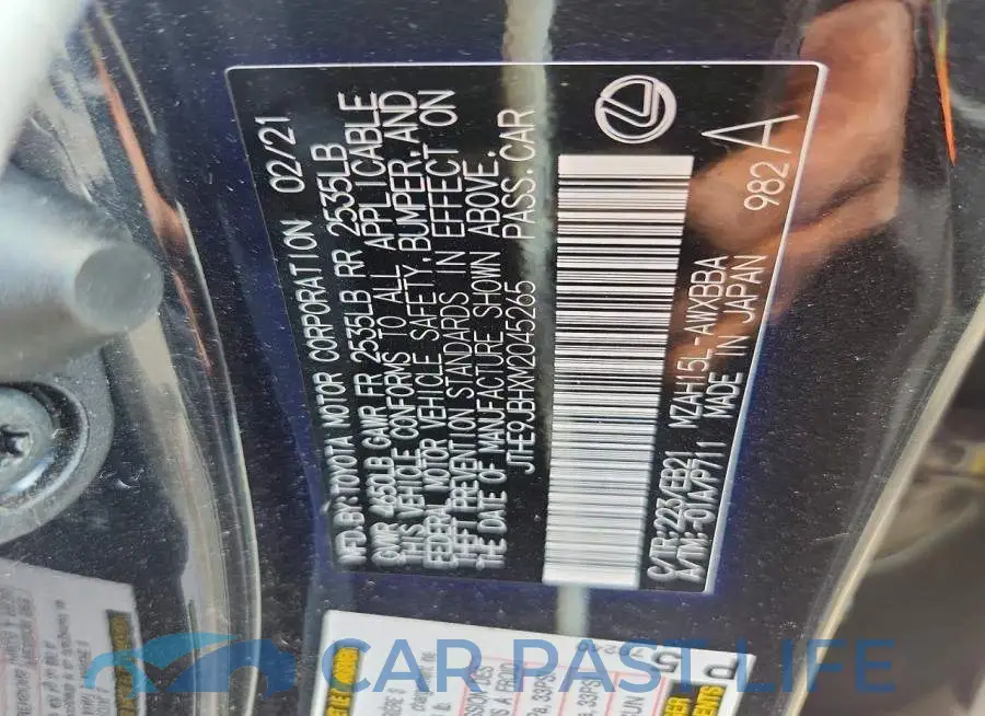JTHE9JBHXM2045265# 13