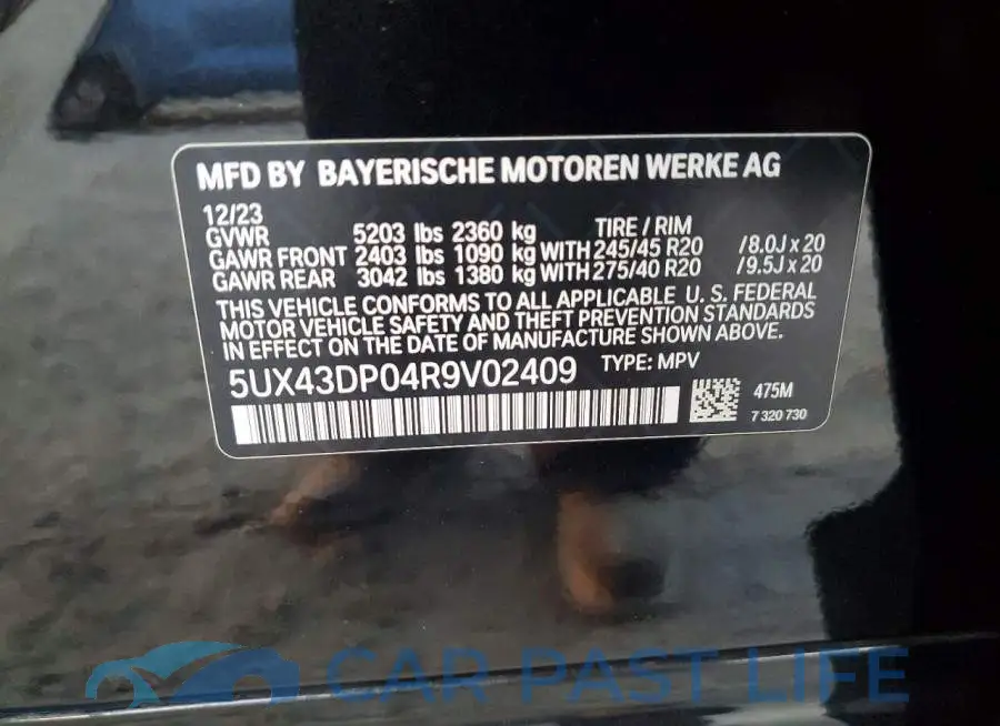 5UX43DP04R9V02409# 13