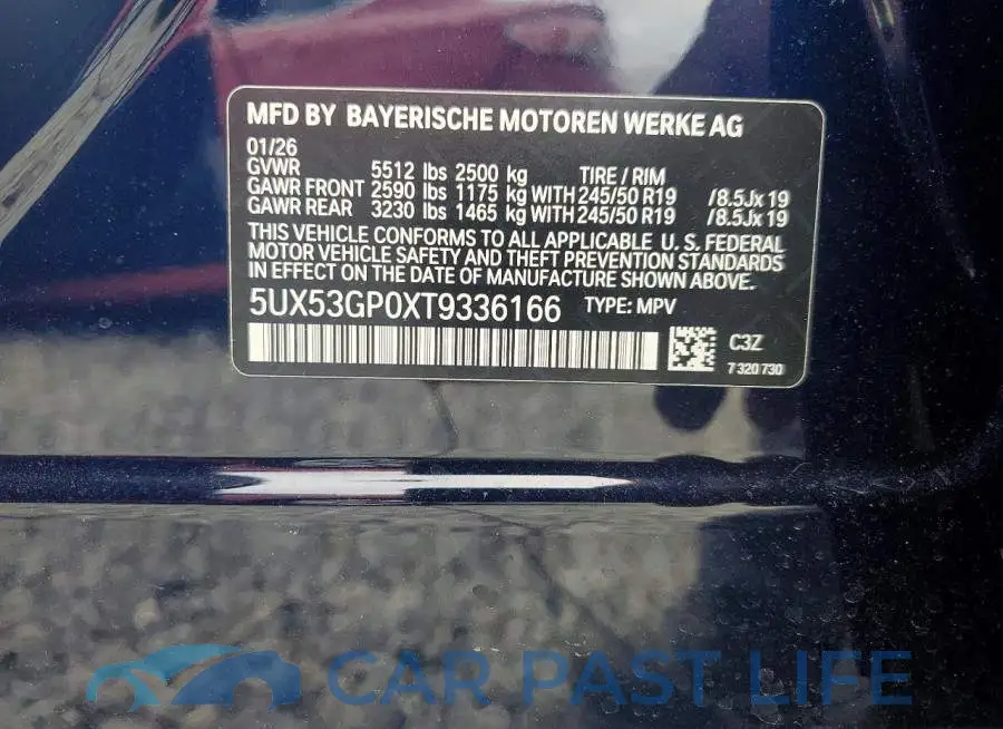 5UX53GP0XT9336166# 13