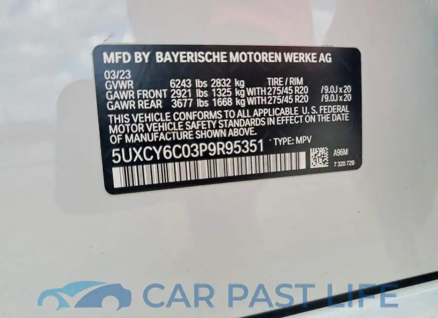 5UXCY6C03P9R95351# 13