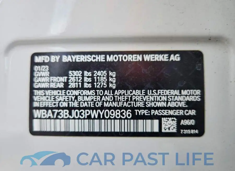 WBA73BJ03PWY09836# 12