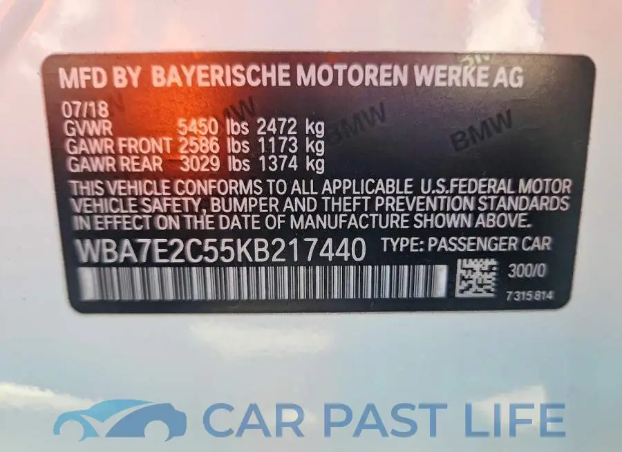 WBA7E2C55KB217440# 12