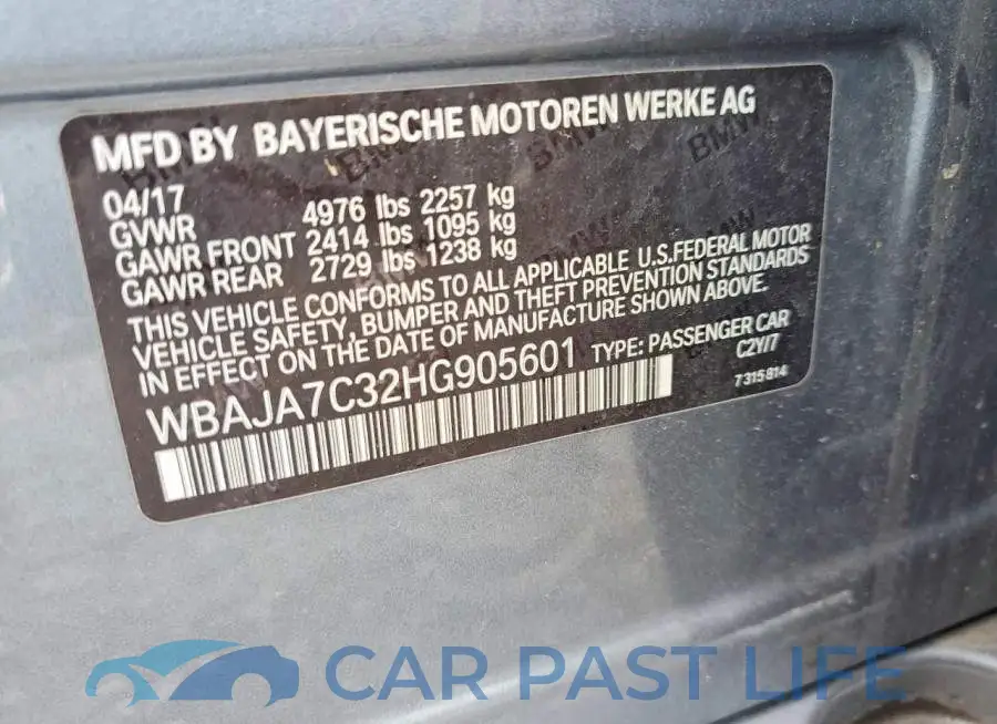 WBAJA7C32HG905601# 12