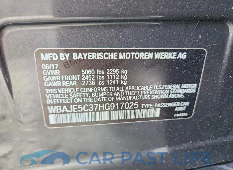 WBAJE5C37HG917025# 12