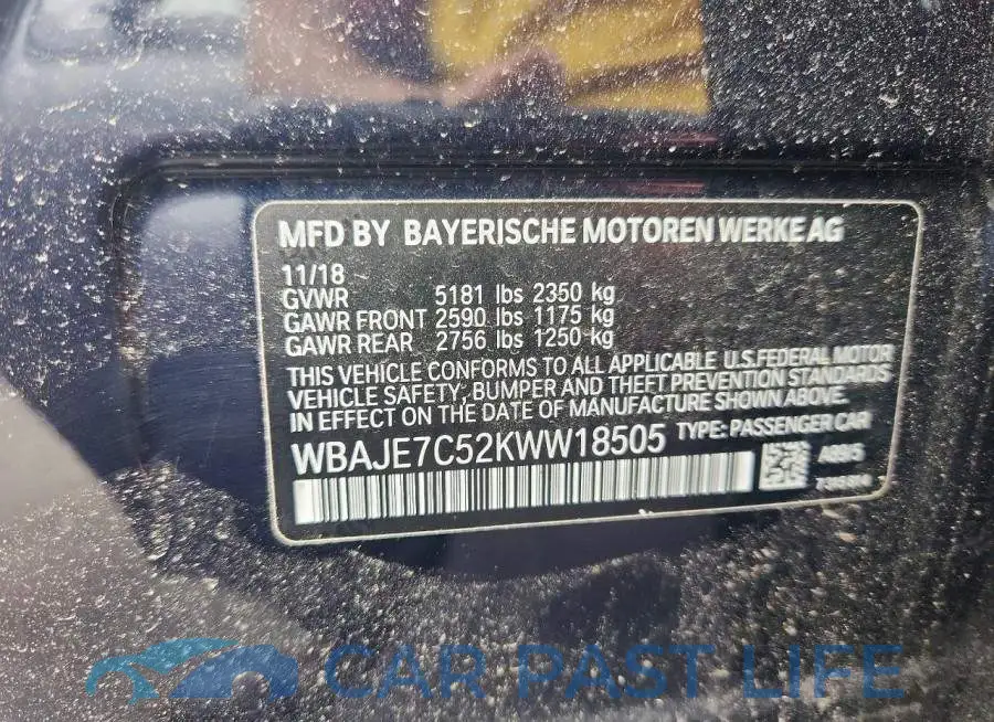 WBAJE7C52KWW18505# 12