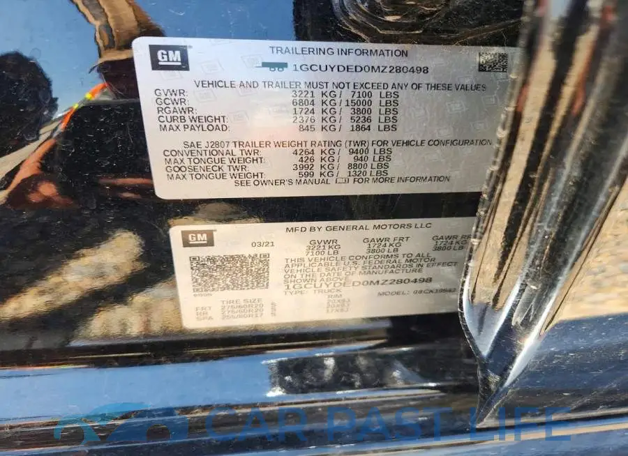 1GCUYDED0MZ280498# 12