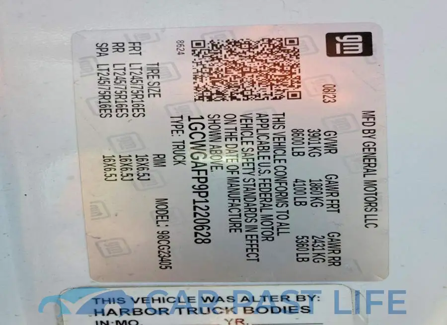 1GCWGAFP9P1220628# 13