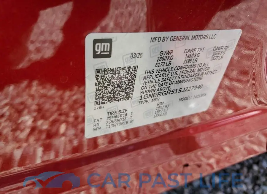 1GNERGRS1SJ227940# 13