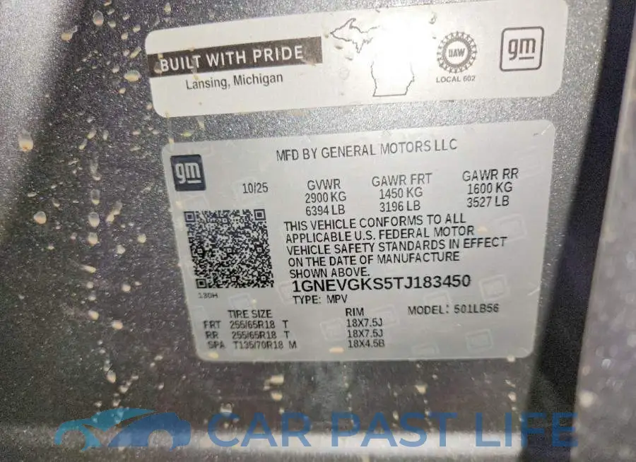 1GNEVGKS5TJ183450# 13
