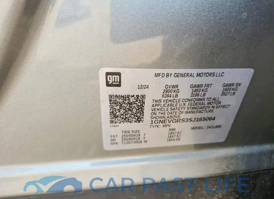 1GNEVGRS3SJ165064# 12