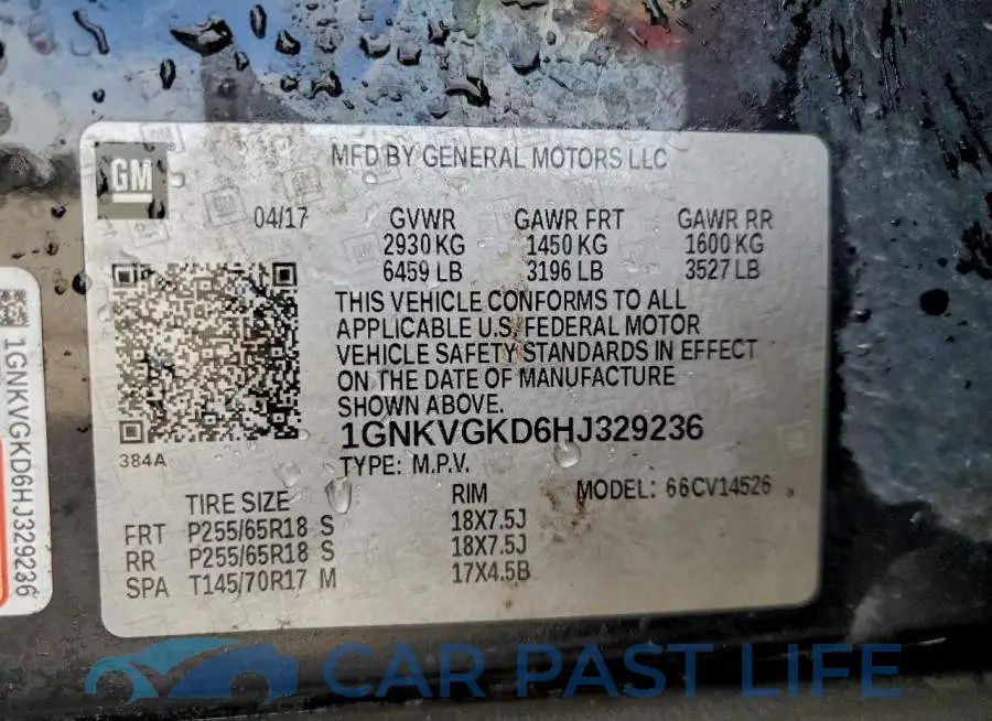 1GNKVGKD6HJ329236# 13