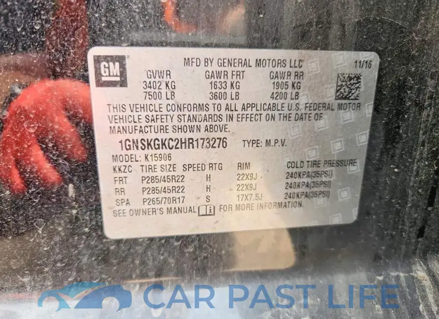 1GNSKGKC2HR173276# 13