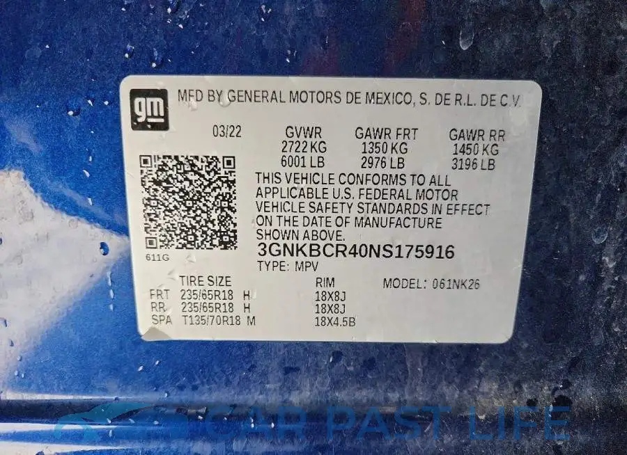 3GNKBCR40NS175916# 12