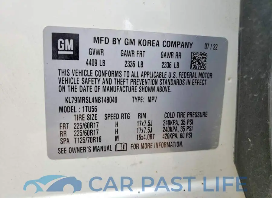 KL79MRSL4NB148040# 14