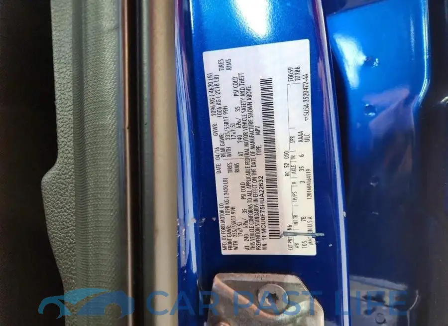1FMCU0F75HUA22632# 13