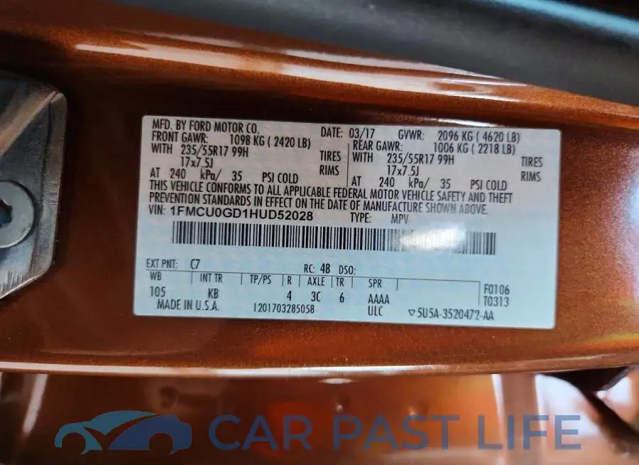1FMCU0GD1HUD52028# 12