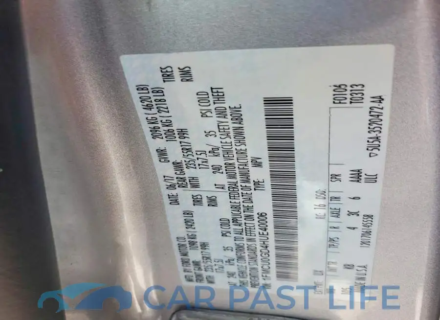 1FMCU0GD4HUE40006# 12