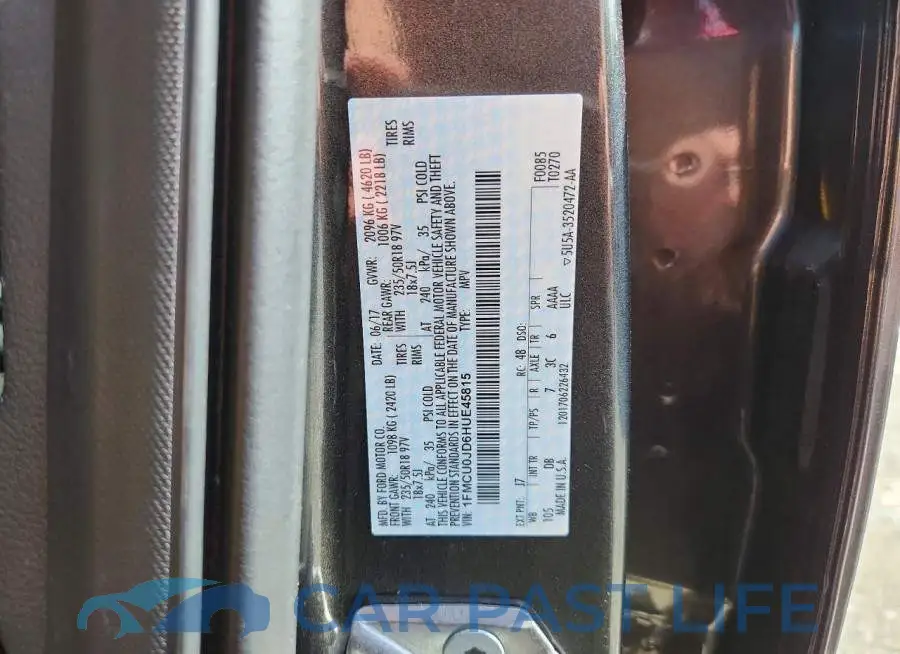 1FMCU0JD6HUE45815# 13
